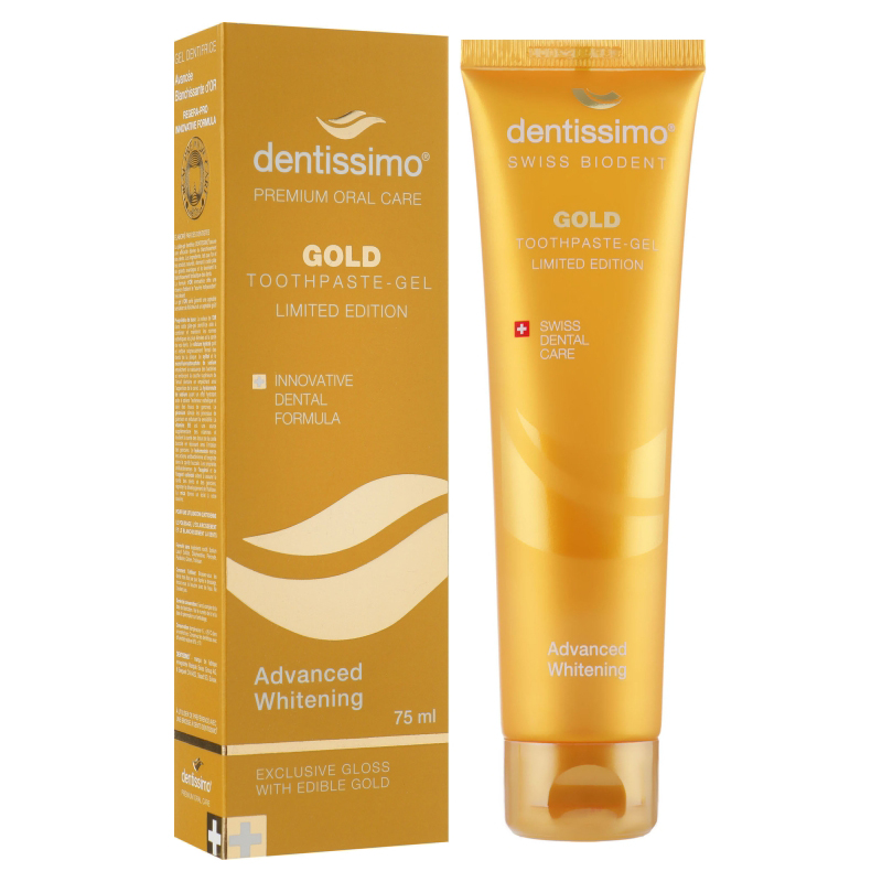 Зубна паста-гель Dentissimo GOLD Передове відбілювання ЗОЛОТА, 75 мл (324298) large popup